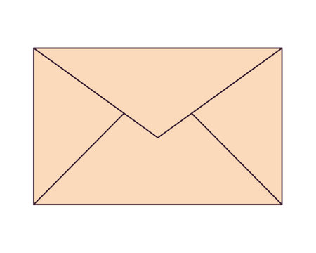Closed envelope flat monochrome isolated vector object. New unfolded letter. communication. Editable black and white line art drawing. Simple outline spot illustration for web graphic designのイラスト素材