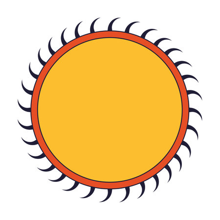 Sun flat line color isolated vector object. Light and heat star. Editable clip art image on white background. Simple outline cartoon spot illustration for web designのイラスト素材