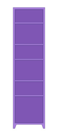 Vertical bookcase tower 2D linear cartoon object. Knowledge bookshelf. Tower shelf storage isolated line vector element white background. Shelves for organizing books color flat spot illustrationのイラスト素材