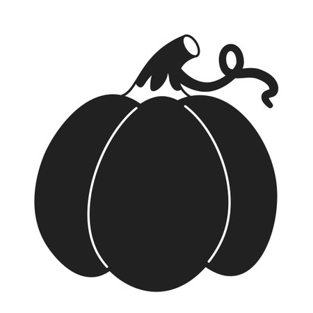 Halloween pumpkin black and white 2D cartoon object. October vegetable isolated vector outline item. Autumn season. Farmland vegetation. Countryside ripe veggie monochromatic flat spot illustrationのイラスト素材