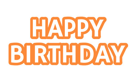 Letters happy birthday 2D cartoon phrase. Make a wish. Time to celebrate isolated vector lettering white background. Congratulation friendly. Birthday greeting color inscription flat spot illustrationのイラスト素材