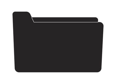 Folder with personal information flat monochrome isolated vector object. Confidential data. Editable black and white line art drawing. Simple outline spot illustration for web graphic designのイラスト素材