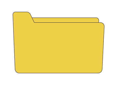 Folder wit personal information flat line color isolated vector object. Confidential data. Editable clip art image on white background. Simple outline cartoon spot illustration for web designのイラスト素材