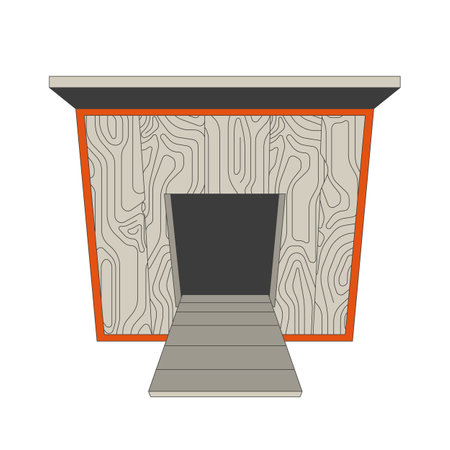 Chicken coop of wooden boards 2D cartoon object. Handmade henhouse. Small house for farm birds isolated flat vector element white background. Poultry husbandry equipment color spot illustrationのイラスト素材