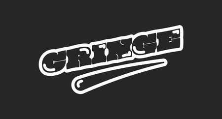 Cringe retro black outline social media phrase. Gen z awkward, embarrassment lingo. Dislike reaction, ugh feeling. Rounded bubble letters with swoosh. Vintage sports, varsity typography. Oi font usedのイラスト素材