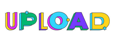 Contact me playful 3D text design. Email message communication request. Business reach out. Website mail. Multicolor block letters. Retro funky style with stars. Pop culture. Montserrat font usedのイラスト素材