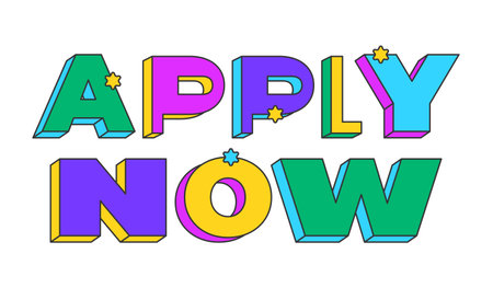 Read more playful 3D text design. Access additional written content. Extended information. Article preview. Multicolor block letters. Retro funky style with stars. Pop culture. Montserrat font usedのイラスト素材