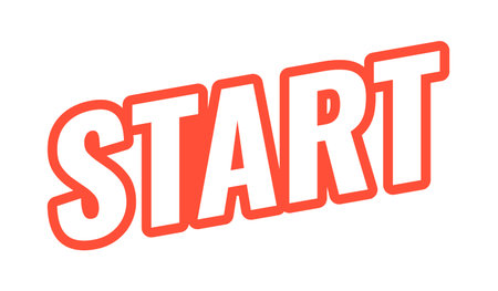 Start modern bold outlined web element. Begin action. Process initiation. Launch tool. Initialize...