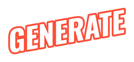 Generate modern bold outlined web element. AI content generation function. Creativity output. Create ideas prompt. Slanted text design with red contour. Angled typography, UI UX. Oswald font usedのイラスト素材