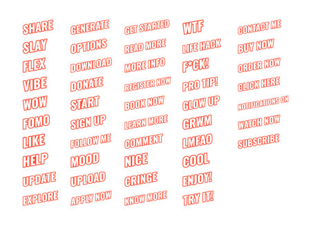 Social media engagement modern bold outlined web element set. Online shop marketing. Website blog...