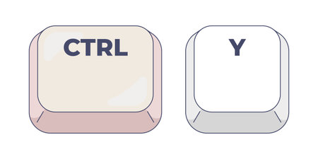 Ctrl Y letter computer keyboard shortcut. Redo command. Repeat restore last undone action in...