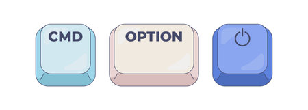 CMD Option Power computer keyboard shortcut. Sleep mode. Hibernate system command. Standby function....