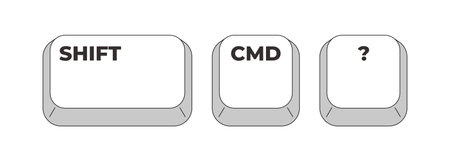 Shift CMD Question grayscale keyboard hotkey. Open help menu in applications. User assistance...