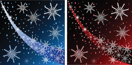 Vector Christmas background with stars and snowflakesのイラスト素材