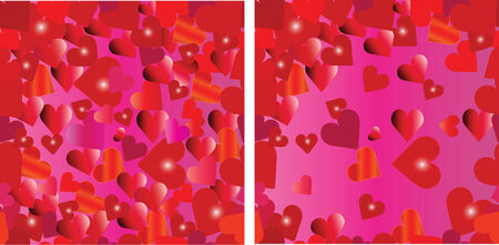 Two seamless patterns with hearts. Vector illustrationのイラスト素材