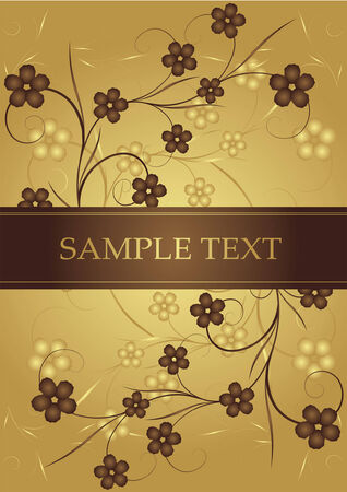 Golden and chocolate frame for text. Vector のイラスト素材