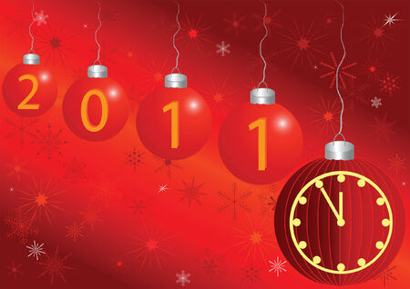 2011 new year card with a clock and space for the textのイラスト素材