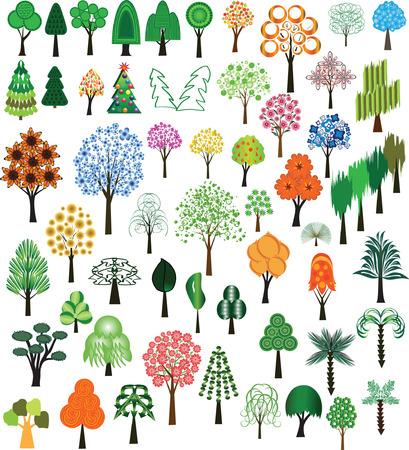Set of vector of trees for designのイラスト素材