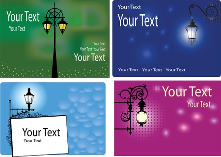4 colored backgrounds with lanterns and space for the textのイラスト素材