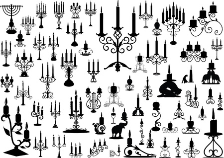 Vector collection of isolated candlesticks のイラスト素材