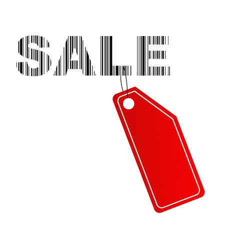 Sale labe with barcodeの写真素材