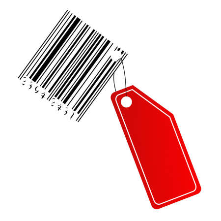 Blanc label with barcodeの写真素材