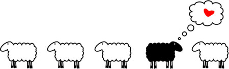 Sheep in loveのイラスト素材
