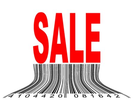 Barcode in perspective with SALE headerのイラスト素材