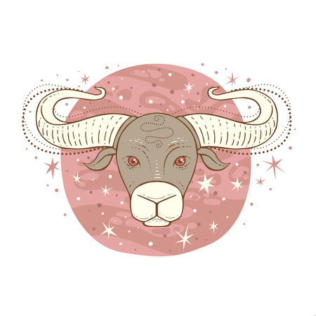 PrintTaurus zodiac sign. Vector illustration isolated on white.のイラスト素材