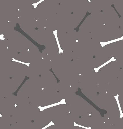 Seamless pattern with bones. vector hand-drawn illustrationのイラスト素材