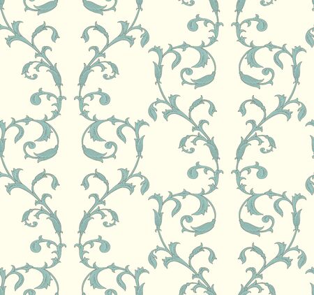 Seamless pattern with blue floral elementsのイラスト素材