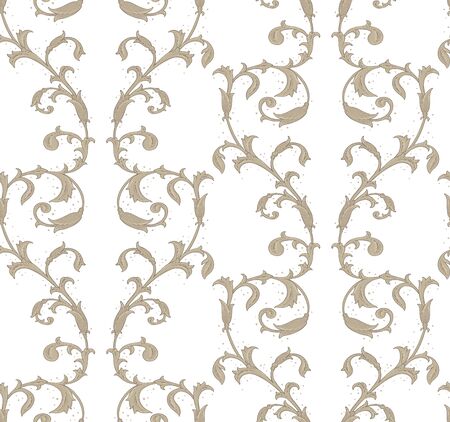Seamless pattern with floral elements hand-drawn illustrationのイラスト素材