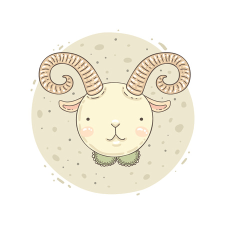 Aries cute zodiac signのイラスト素材