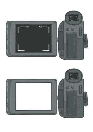 Camera color set. Back view.のイラスト素材