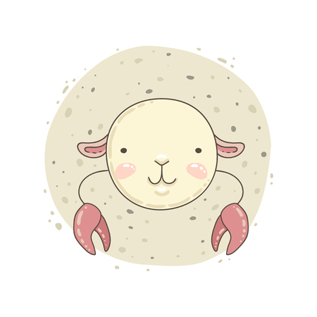 Cancer cute zodiac signのイラスト素材