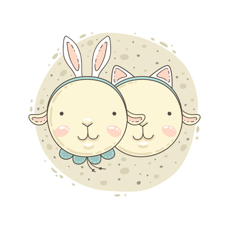 Gemini cute zodiac signのイラスト素材