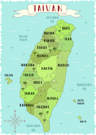 Map of Taiwan.のイラスト素材