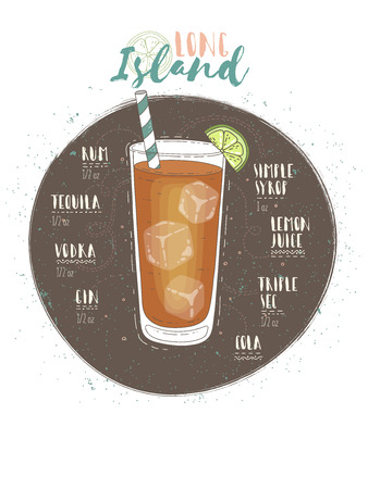 Illustration of cocktail Long Islandのイラスト素材