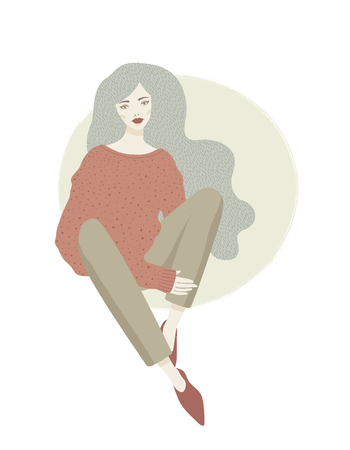 Women vector Fashion illustration.のイラスト素材