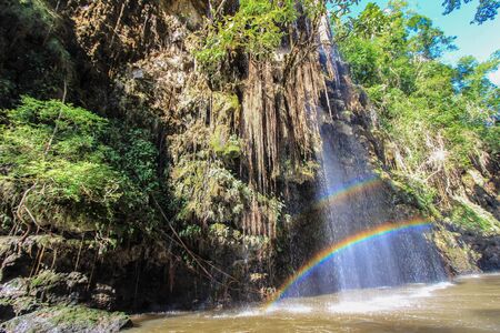 Rainbow Waterfall  in Tak Province in northwestern Thailandの写真素材