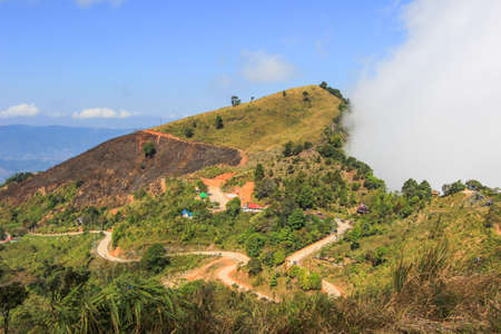 view from Doi Pha Tang,Wiang Kaen district,Chiang Rai,Thailand.の写真素材