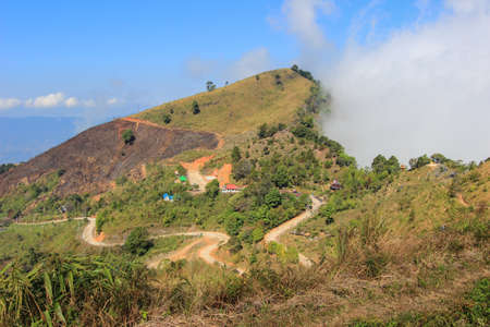 view from Doi Pha Tang,Wiang Kaen district,Chiang Rai,Thailand.の写真素材