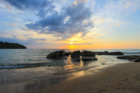 Sunset at Khao Lak beach,Phang Nga Province,southern Thailandの写真素材