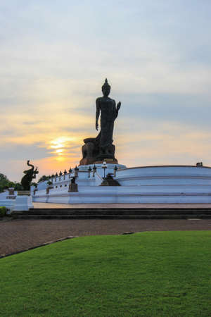 sunset sky at  Phutthamonthon(Buddhist park in Phutthamonthon district,Nakhon Pathom Province of Thailand)の写真素材