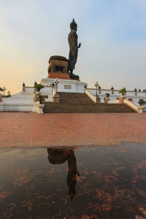 Reflection shadow of Buddha statue at Phutthamonthon(Buddhist park in the Phutthamonthon district, Nakhon Pathom Province of Thailand, west of Bangkok)の写真素材