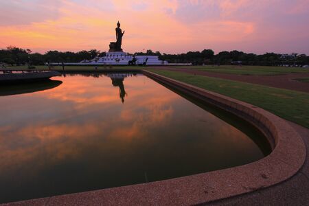 Evening sky at Phutthamonthon- Buddhist park in Phutthamonthon district,Nakhon Pathom Province of Thailand.の写真素材