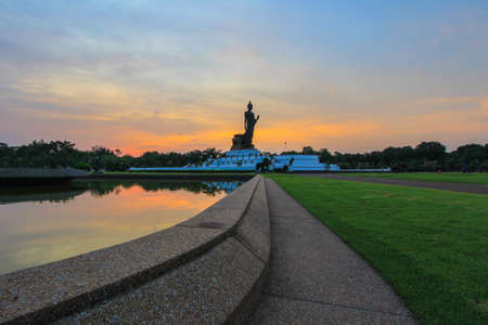 Evening sky at Phutthamonthon- Buddhist park in Phutthamonthon district,Nakhon Pathom Province of Thailand.の写真素材