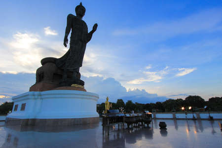 Buddha statue at Phutthamonthon (Buddhist park in Phutthamonthon district, Nakhon Pathom Province of Thailand).のeditorial素材