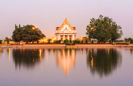 evening at Vihara of Phutthamonthon (Buddhist park in Phutthamonthon district, Nakhon Pathom Province of Thailand)のeditorial素材