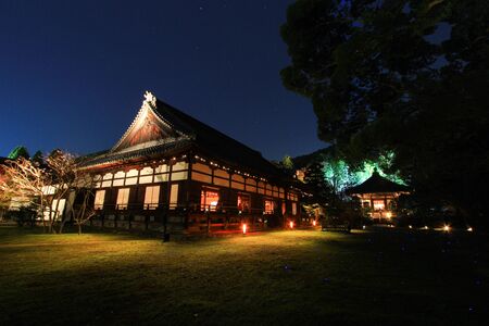 night time in autumn at Shoren-in Temple, Higashiyama, Kyoto, Japan